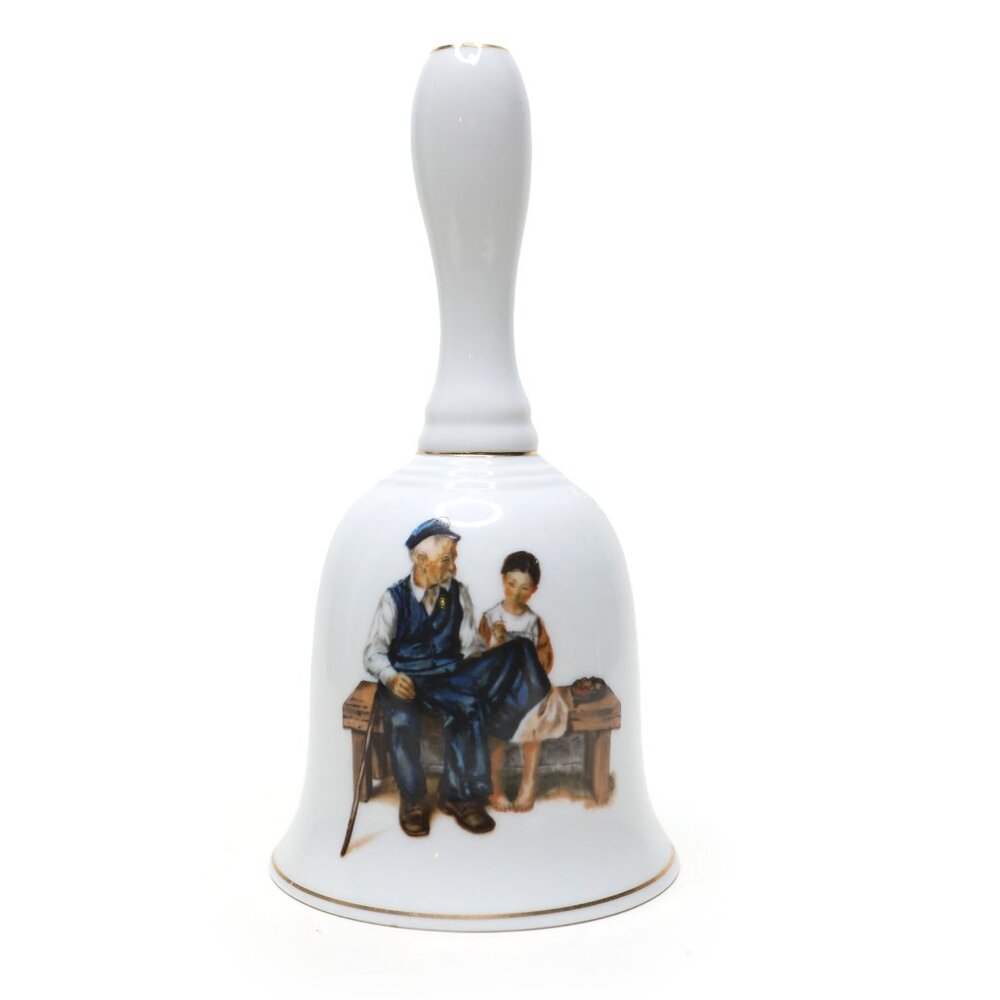 Vintage 1986 Norman Rockwell Bell - The Lighthouse Keeper’s Daughter - Gold Trim